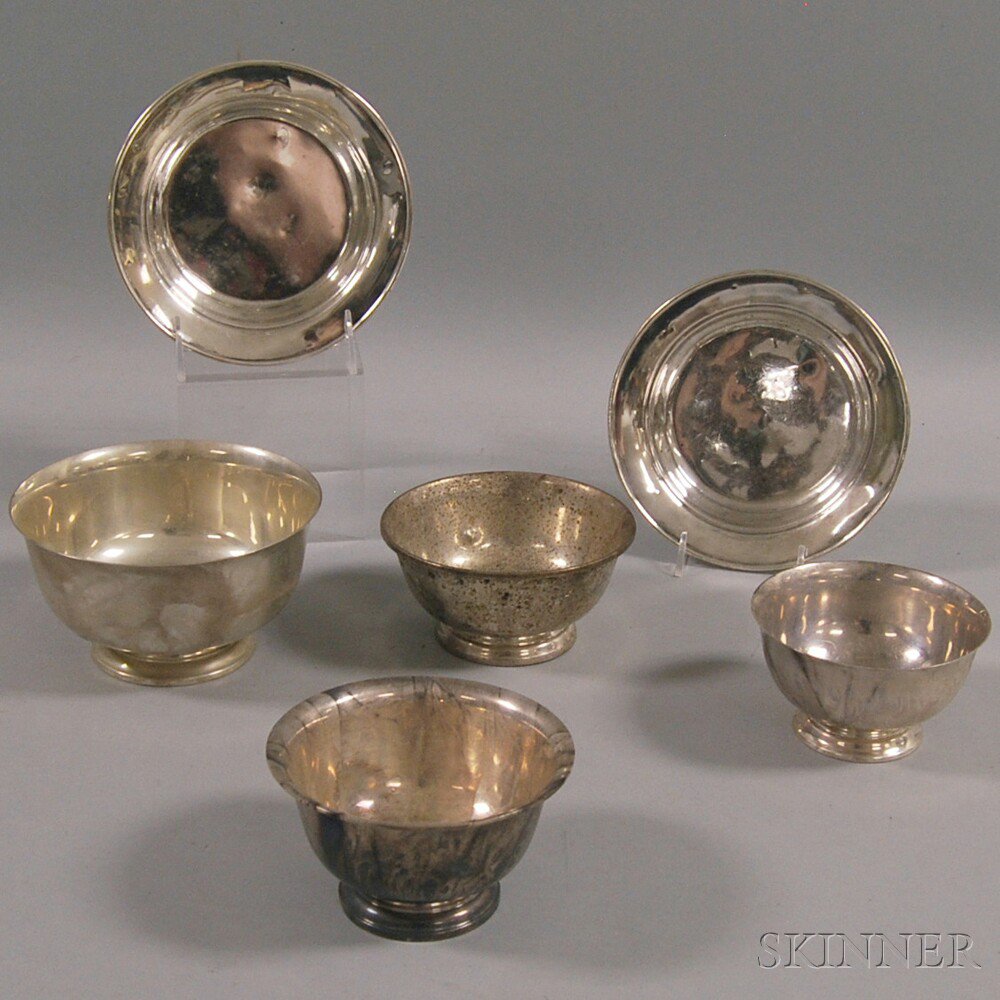 Appraisal: Six Assorted Small Sterling Silver Bowls a pair of Davis