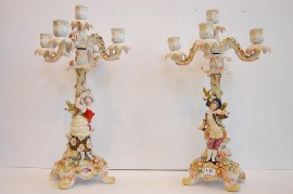 Appraisal: PAIR OF SITZENDORF PORCELAIN CANDELABRA