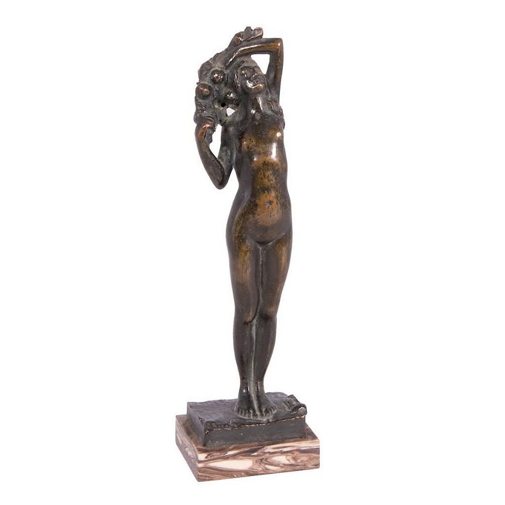 Appraisal: Bronze Female Nude on Marble Base Grand Tour Bronze Female