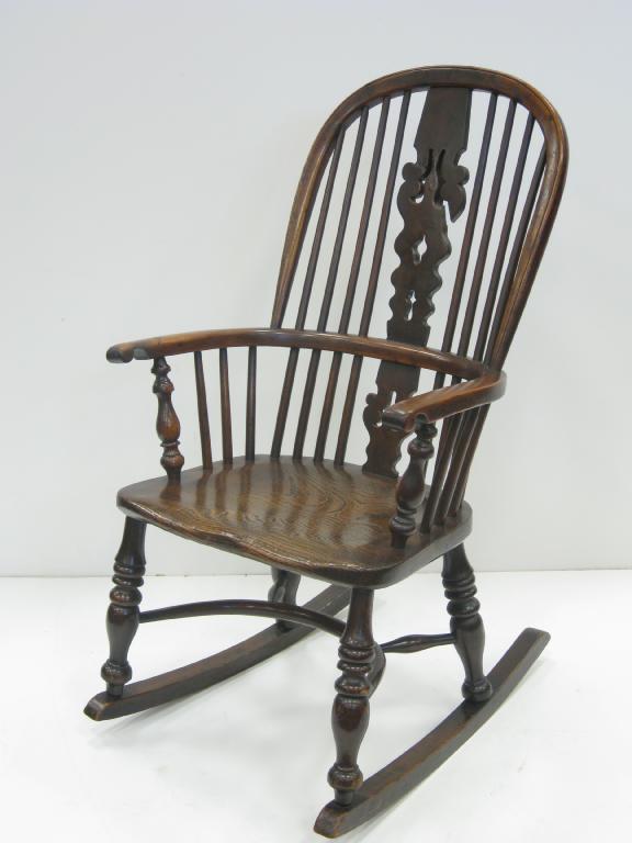 Appraisal: A th Century yew ash etc Windsor Elbow Chair with