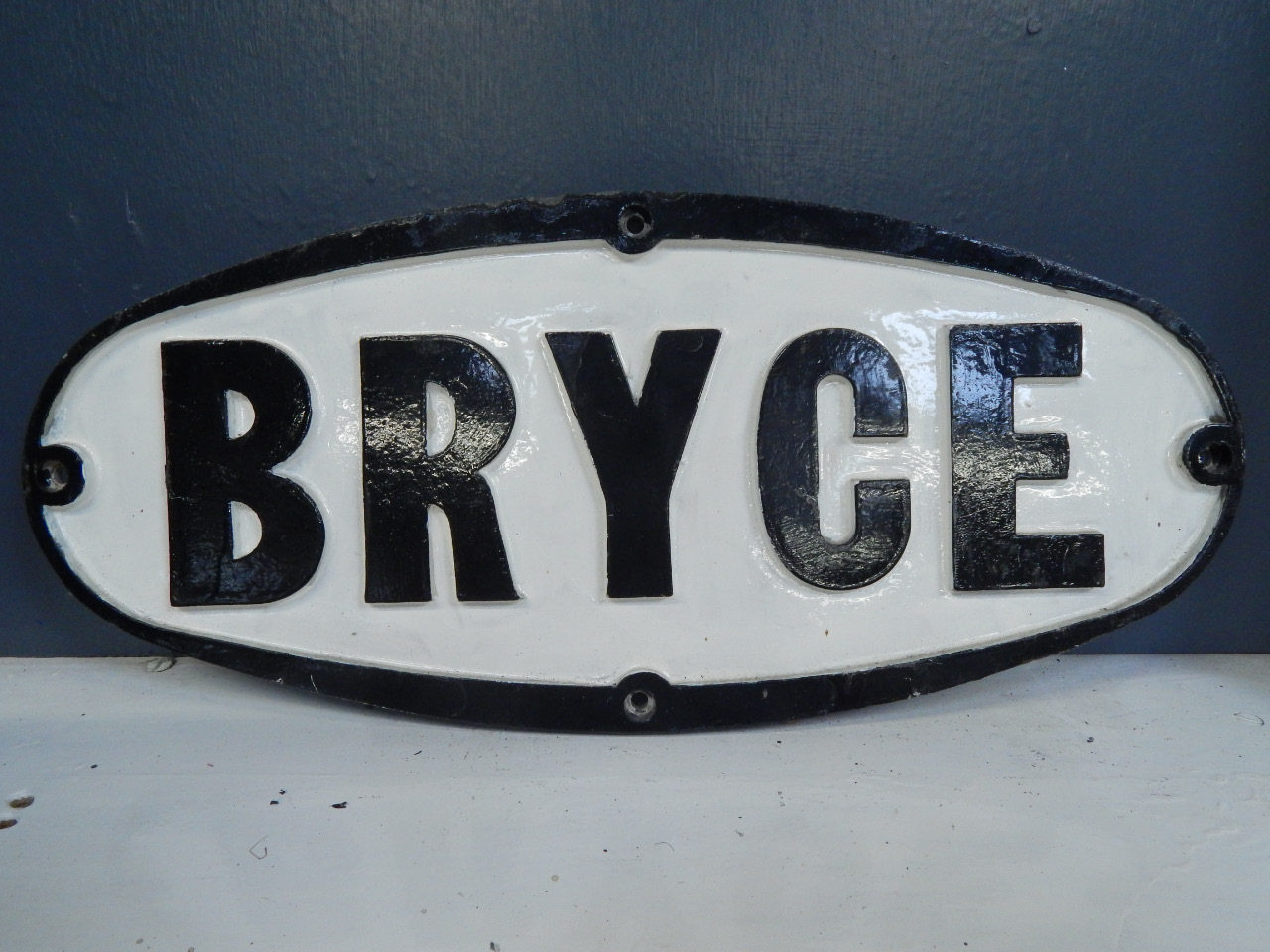 Appraisal: A Bryce cast aluminium engineering plaque cm high cm wide