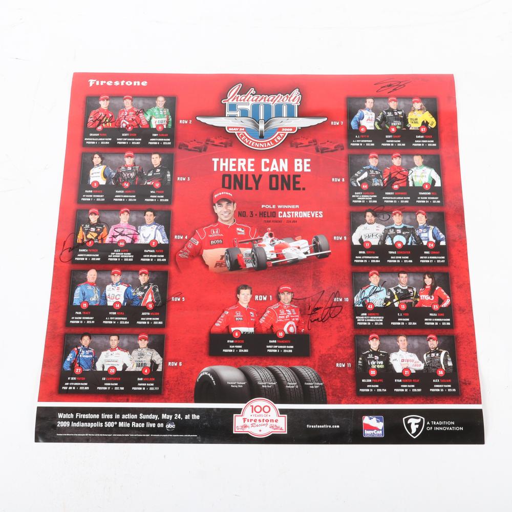 Appraisal: FIRESTONE INDIANAPOLIS POSTER SIGNED BY DRIVERS Firestone Indianapolis Poster Signed