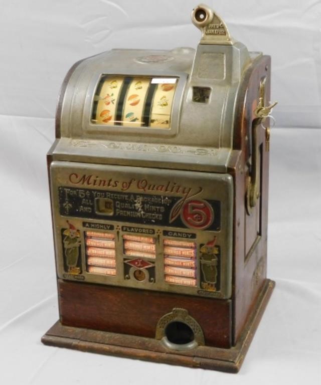 Appraisal: CENT JENNINGS SLOT MACHINE PAT JAN Mints of Quality'' Oak