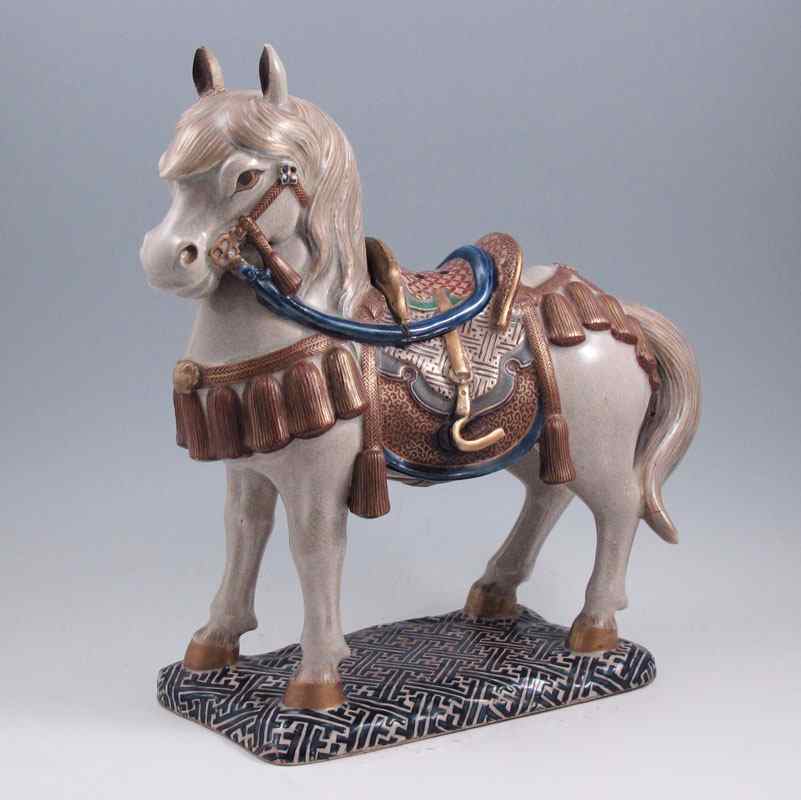 Appraisal: EARLY CERAMIC SHINME HORSE SCULPTURE The Shinme horse is a