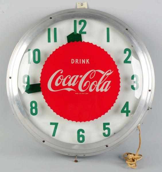 Appraisal: Coca-Cola Outdoor Clock s Made by Modern Clock Lights up