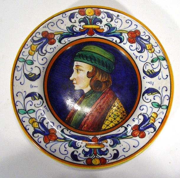 Appraisal: Deruta Italian Pottery dish hand painted with a portrait of