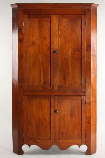 Appraisal: Southern Cherry Corner Cupboard early th c probably VA poplar