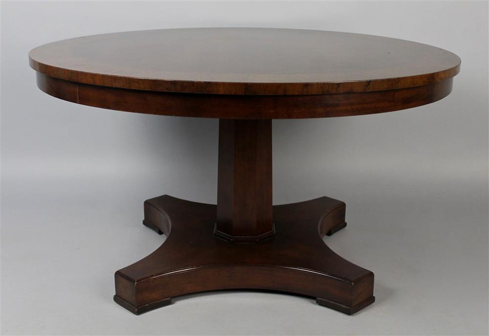 Appraisal: OLD COLONY FURNITURE COMPANY INLAID MAHOGANY ROUND ELEVATOR TABLE having