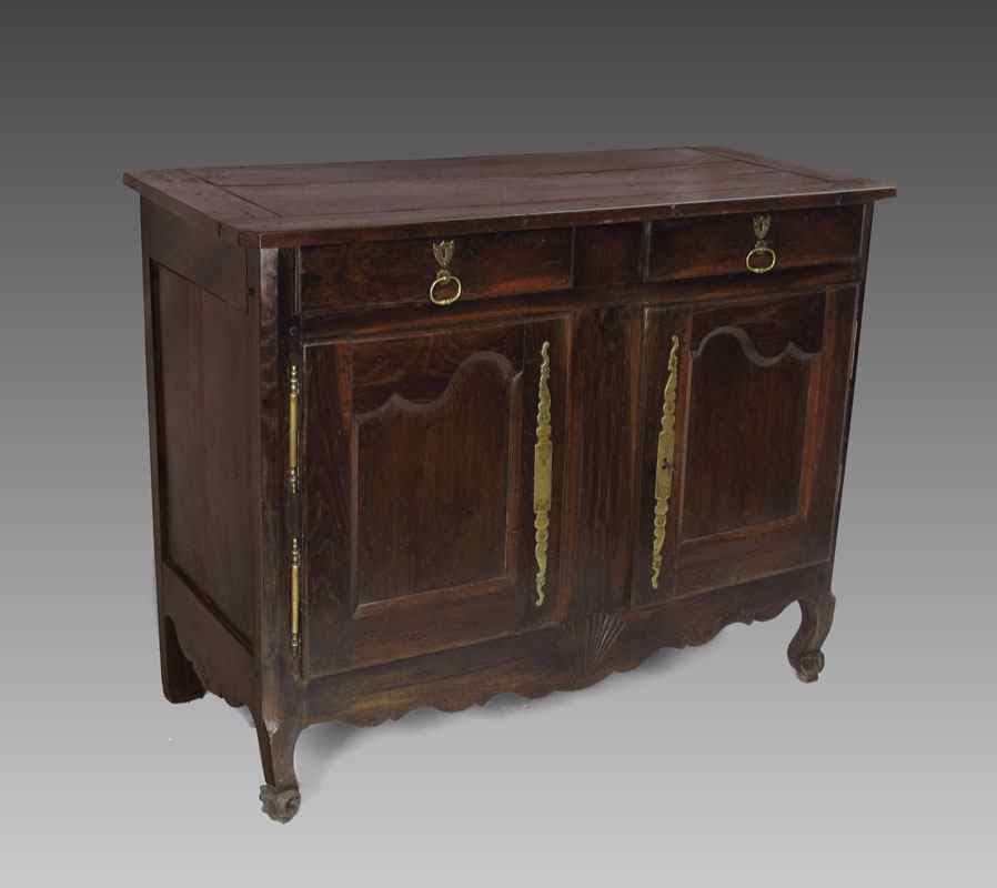 Appraisal: FRENCH OAK BUFFET drawer over doors with brass hardware Carved