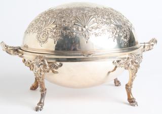 Appraisal: Victorian Sheffield Electroplate Bacon Server Circa with two removable inner