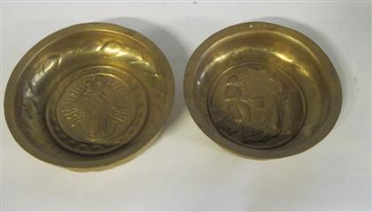 Appraisal: Two Nuremburg style brass alms dishes th th century