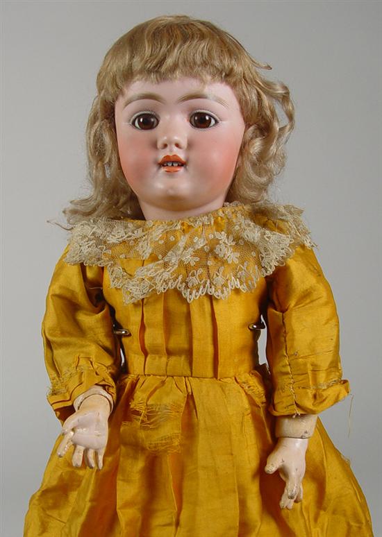 Appraisal: German Handwerck Girl Doll German girl by Heinrich Handwerck Brown