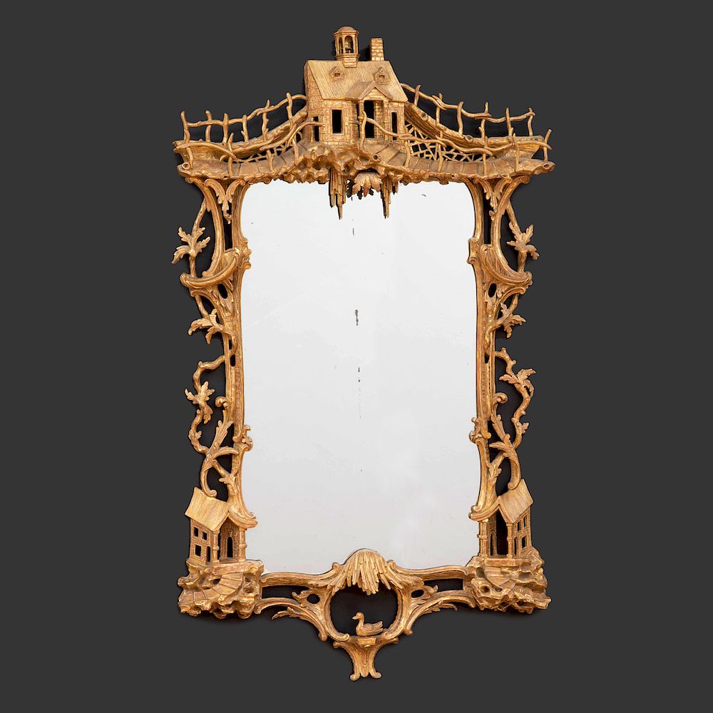 Appraisal: Extraordinarily Fine and Unusual George III Giltwood Mirror in the