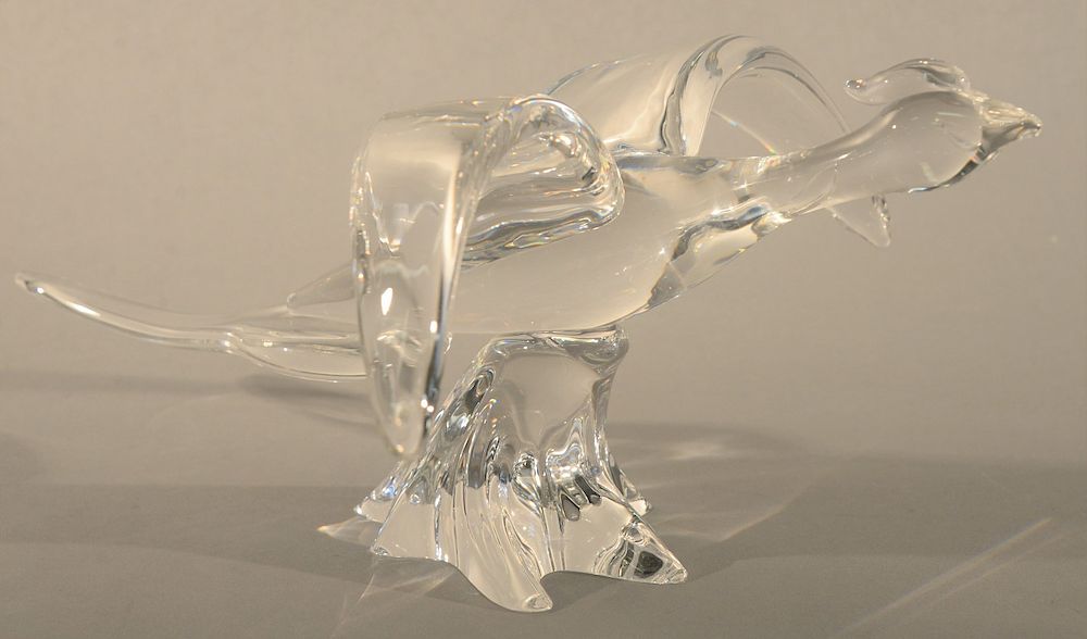 Appraisal: Large Steuben pheasant crystal figure signed Steuben ht in lg