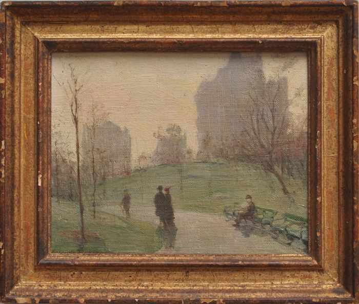 Appraisal: ORLANDO ROULAND - MORNING IN CENTRAL PARK Oil on canvas