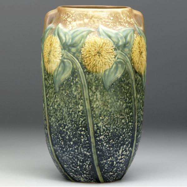 Appraisal: ROSEVILLE Sunflower vase Unmarked