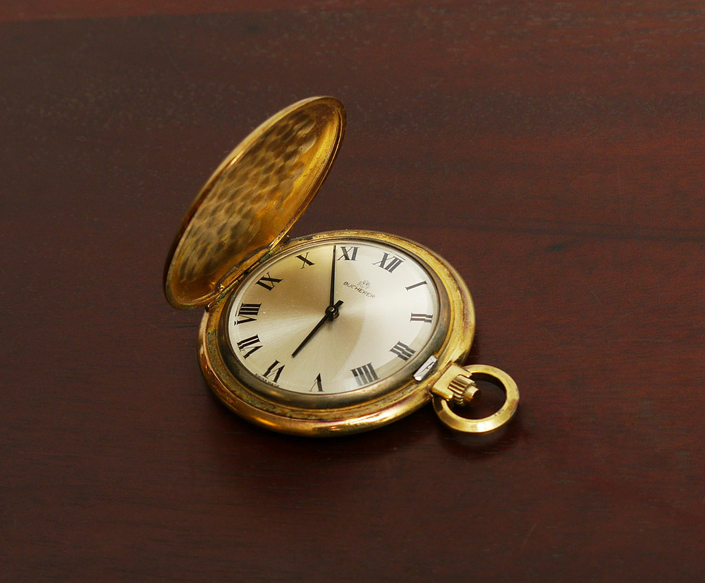 Appraisal: BUCHERER POCKET WATCH Gold filled pocket watch Dial with Roman