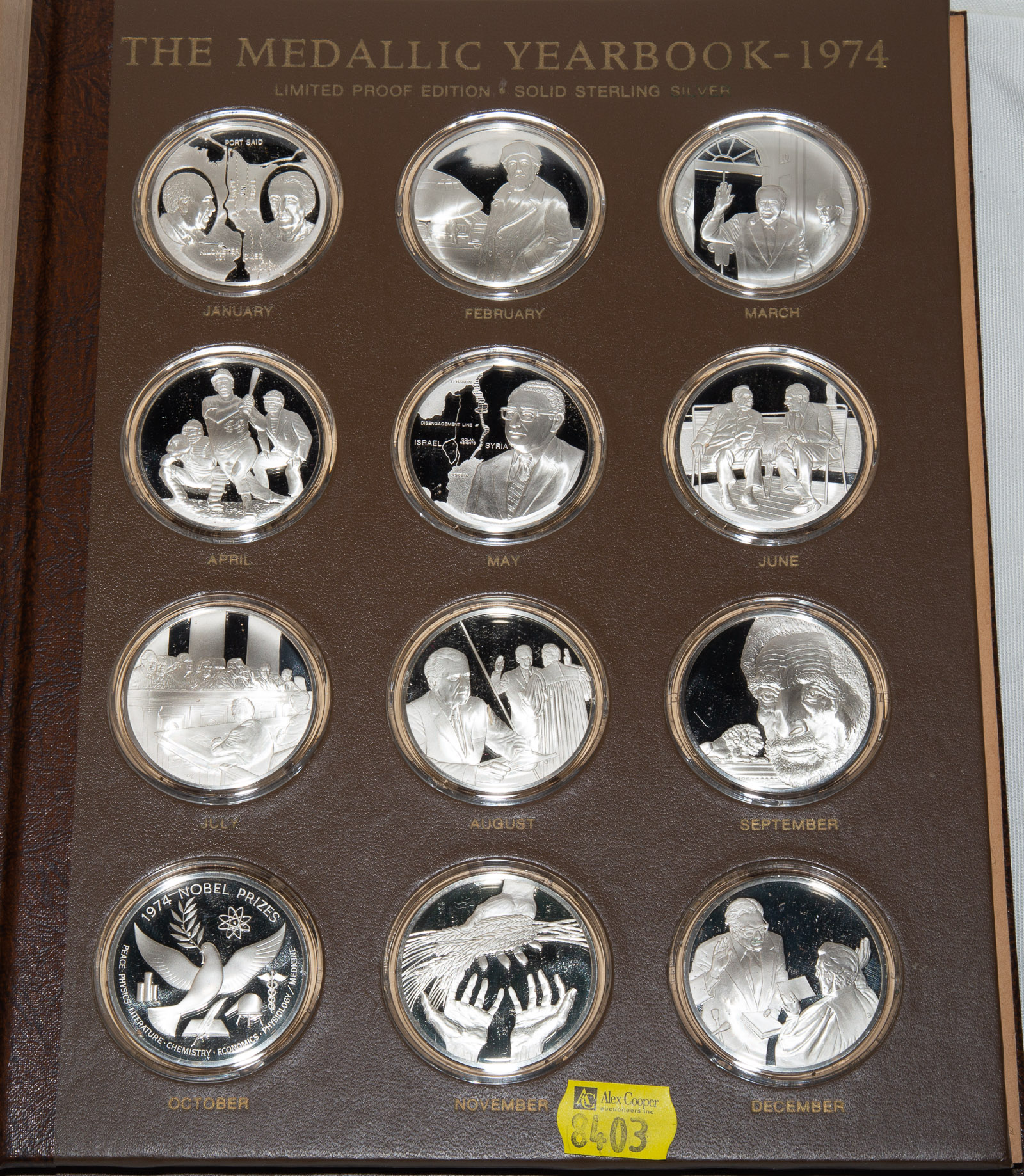 Appraisal: FRANKLIN MINT'S MEDALLIC YEARBOOK Sterling silver proof medals representing an