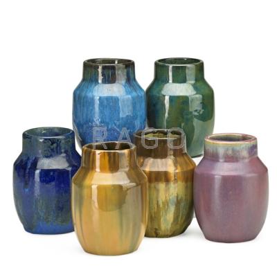 Appraisal: FULPER Six short vases Flemington NJ s- s All marked