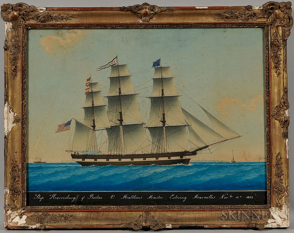 Appraisal: Honore Pellegrin France England United States - Ship Harrisburg of