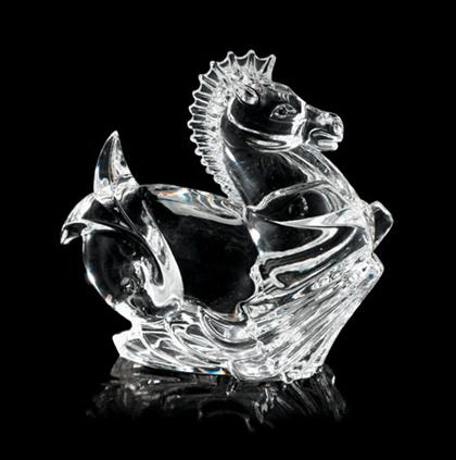 Appraisal: Steuben glass figure of a seahorse model Modeled as a