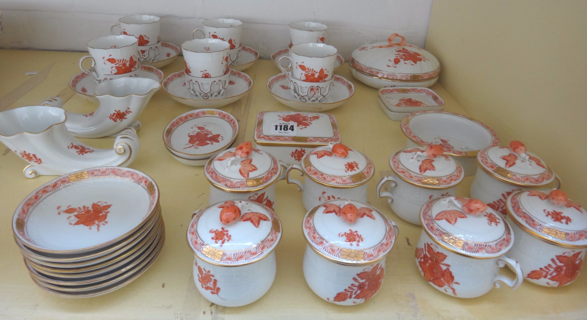 Appraisal: A quantity of Herend porcelain decorated with gilt orange flowers