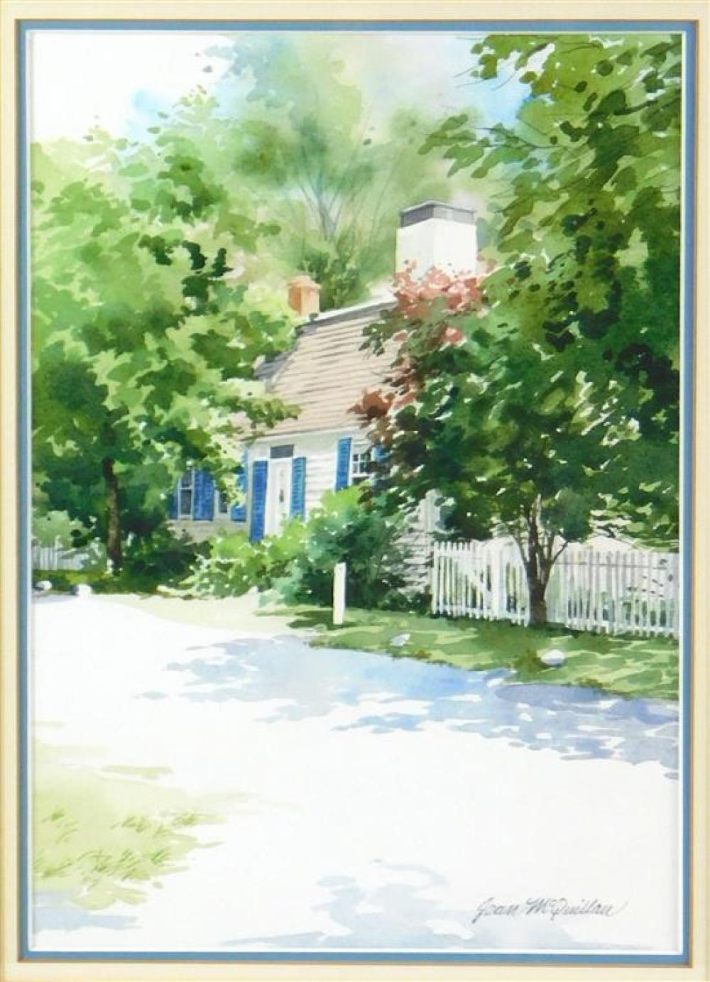 Appraisal: Jean McQuillan American th C watercolor depicts a white house