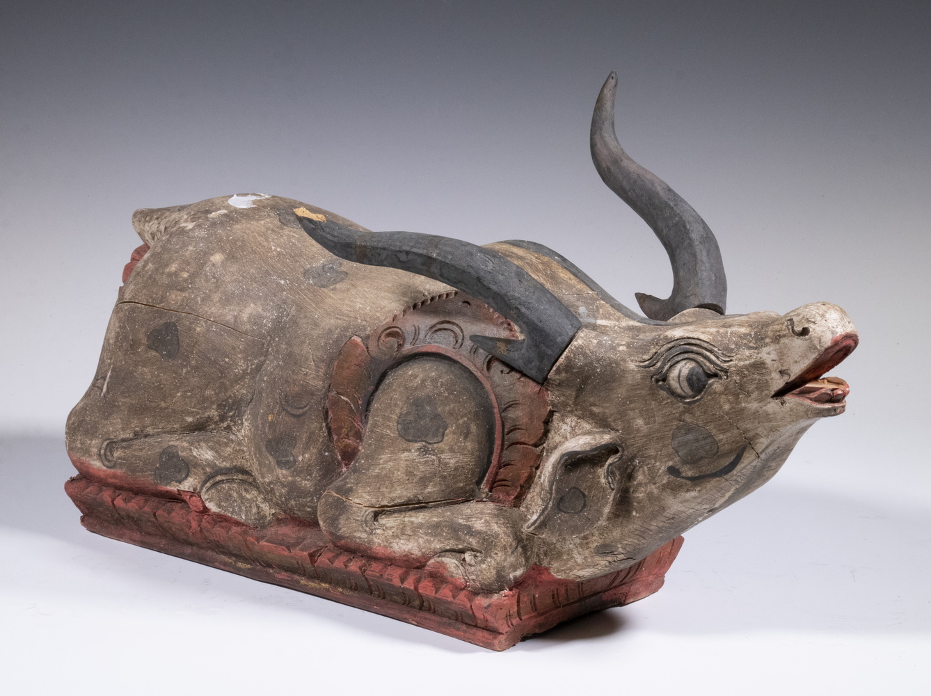 Appraisal: TH C THAI CARVING OF A YAK Carved and Painted