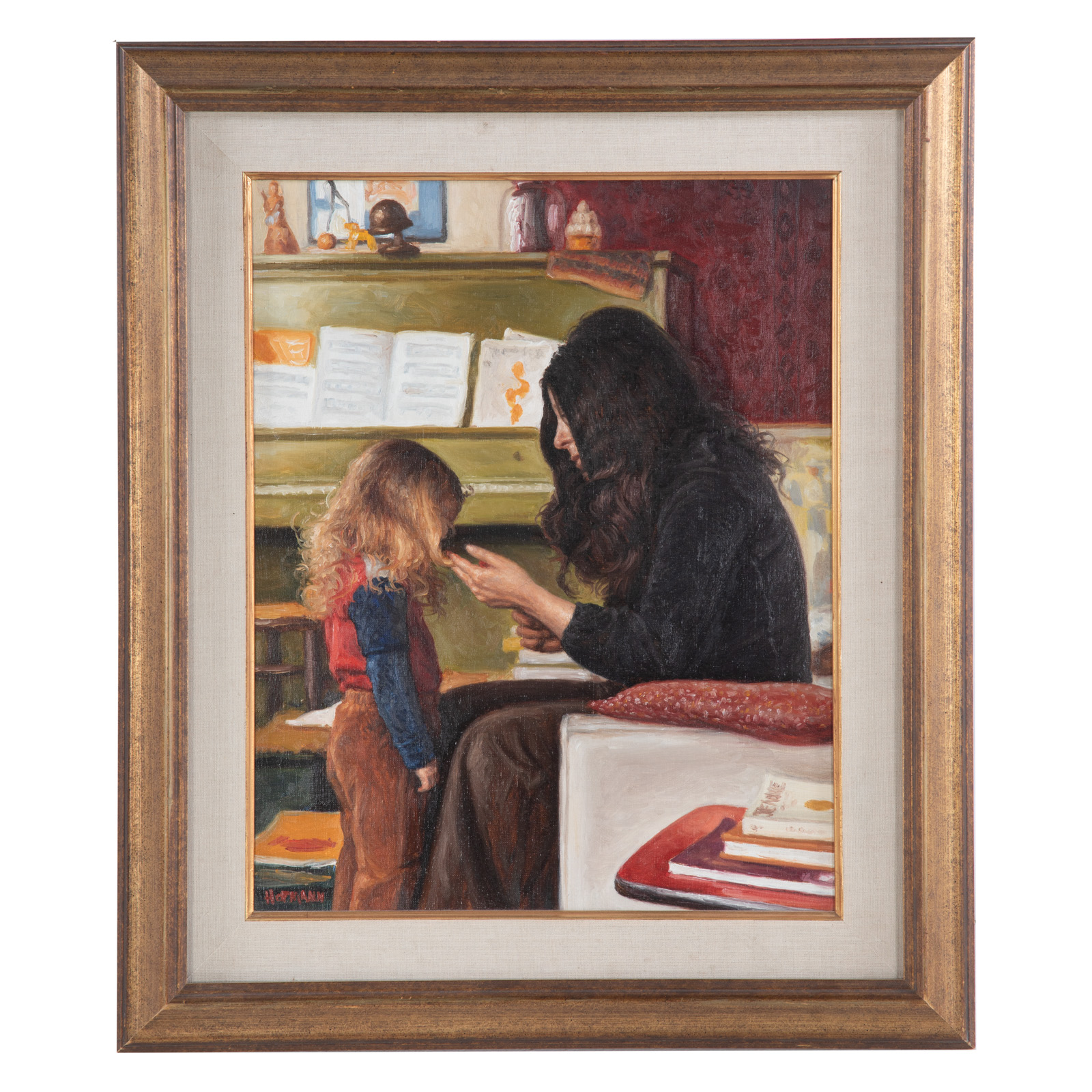 Appraisal: DOUGLAS HOFMANN MOTHER AND DAUGHTER OIL American b Oil on