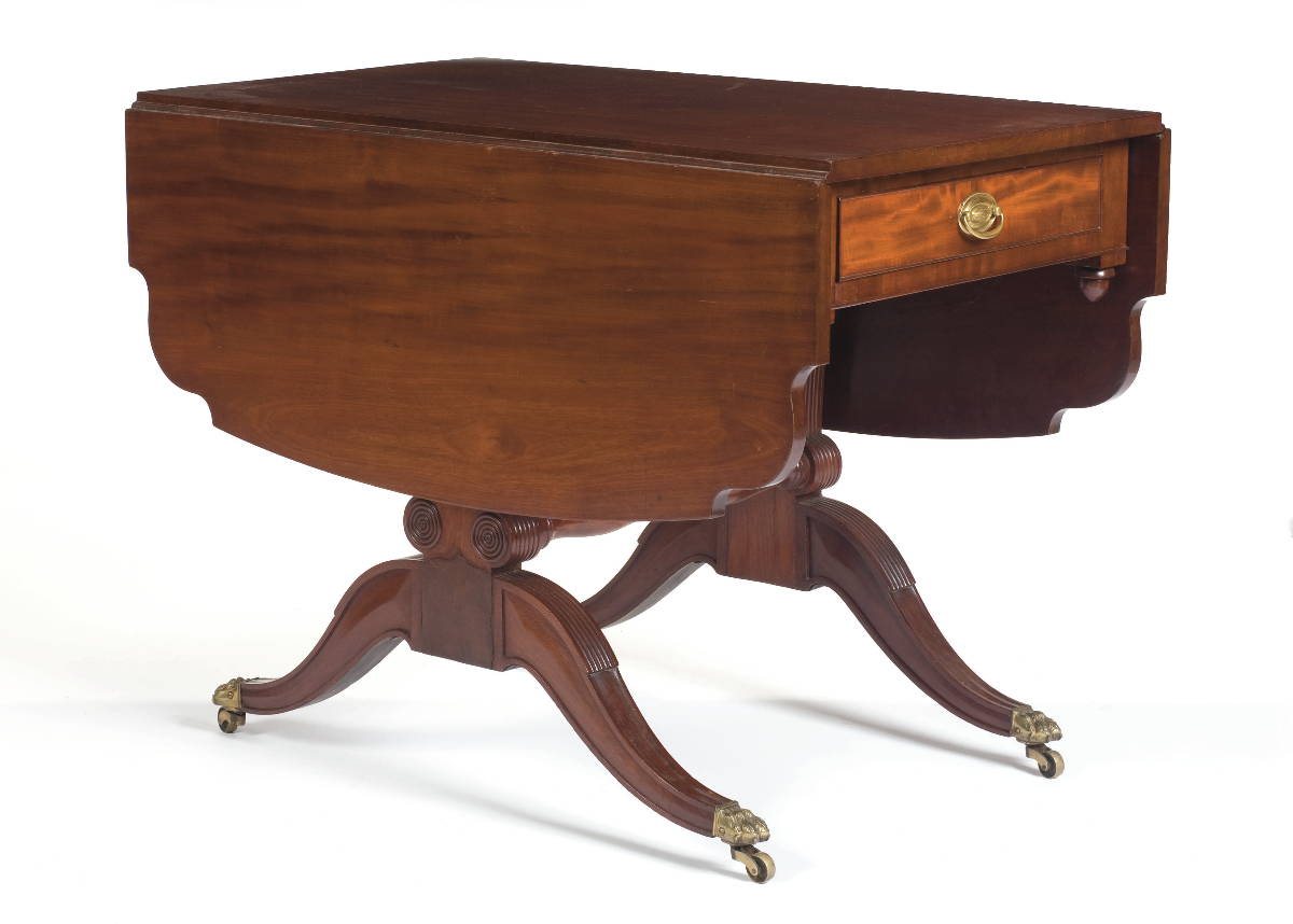 Appraisal: PHILADELPHIA CARVED MAHOGANY PEMBROKE TABLE ATTRIBUTED TO HENRY CONNELLY The