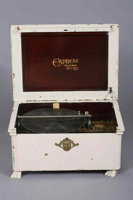 Appraisal: EMPRESS CONCERT GRAND DISC MUSIC BOX By Lyon Healy Chicago