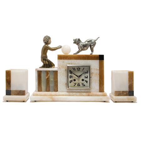 Appraisal: Art Deco Clock Garniture Estimate -