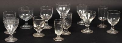 Appraisal: Twelve Victorian wine glasses to include rummers an ale glass