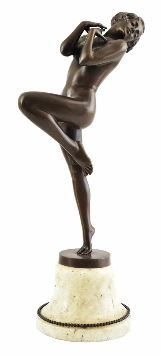 Appraisal: A LARGE JOSEF LORENZL PATINATED BRONZE FIGURE CIRCA Cast in