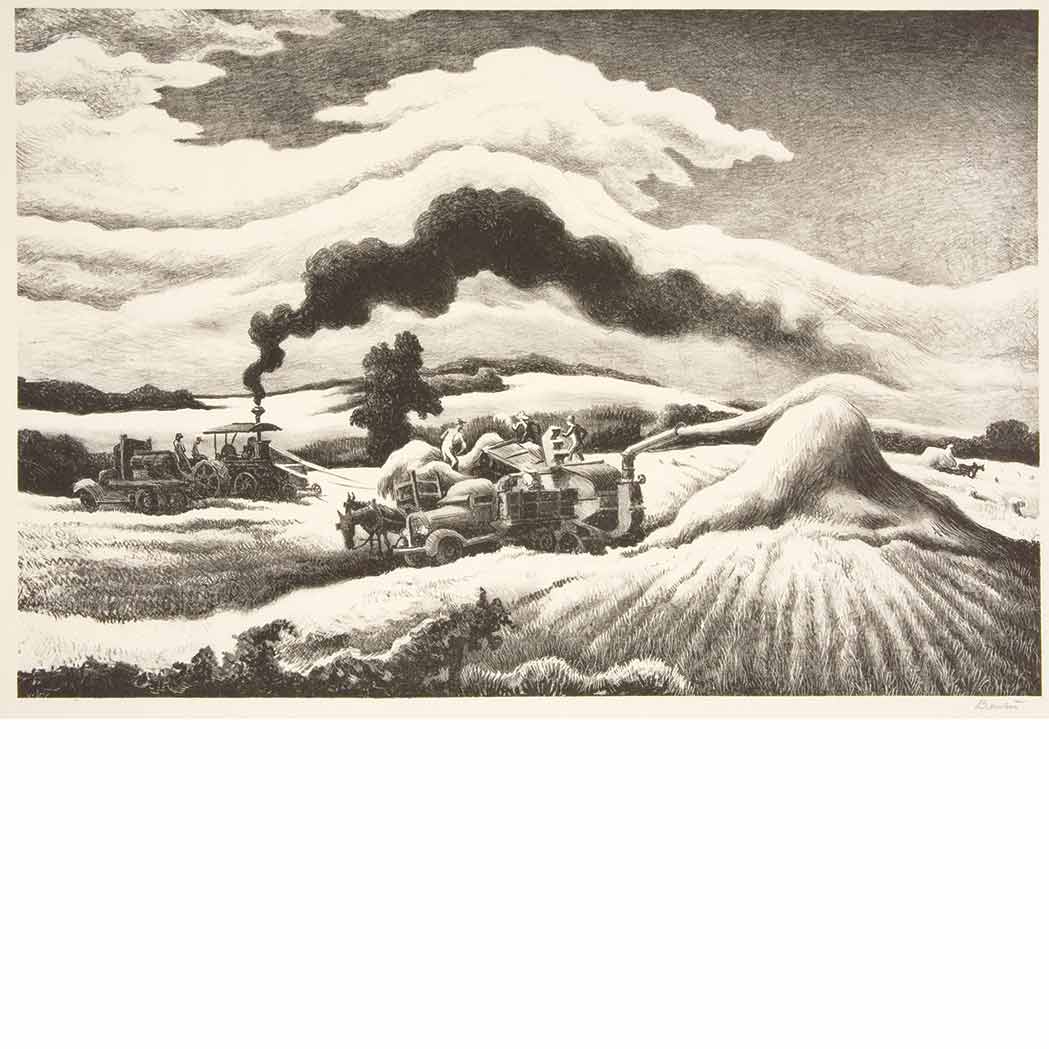 Appraisal: Thomas Hart Benton - THRESHING FATH Lithograph signed in pencil