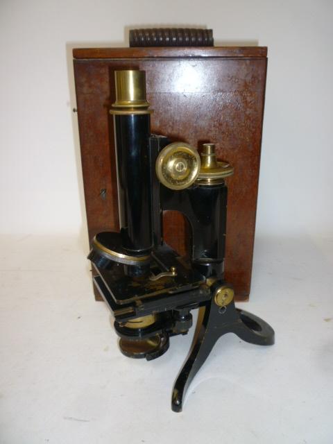 Appraisal: A MONOCULAR MICROSCOPE by Henry Crouch London No in brass