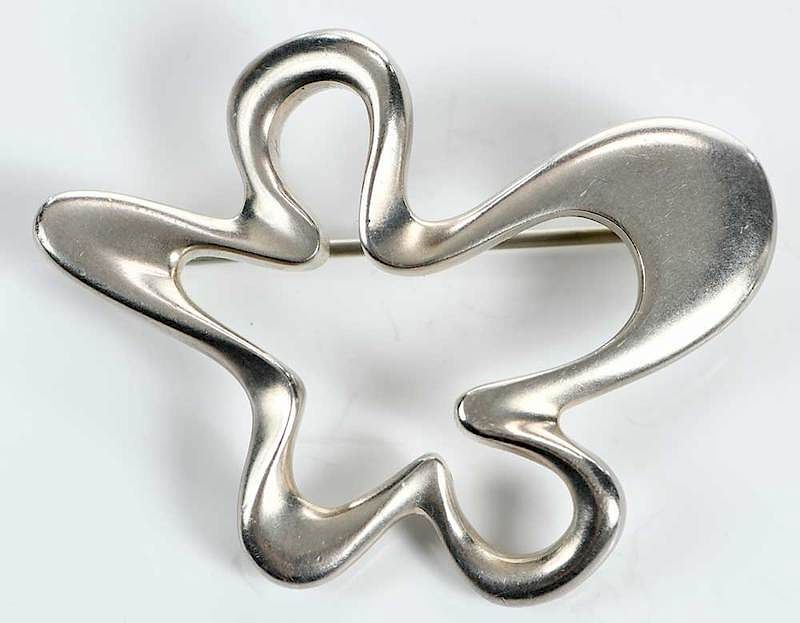 Appraisal: Georg Jensen Sterling Brooch design Henning Koppel satin finish -