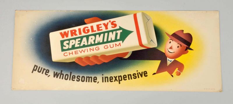 Appraisal: Wrigley's Gum Trolley Sign 's era Wrigley's Gum trolley sign