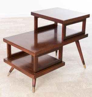 Appraisal: Three Tier Step Top Mahogany Veneer End Table Circa three