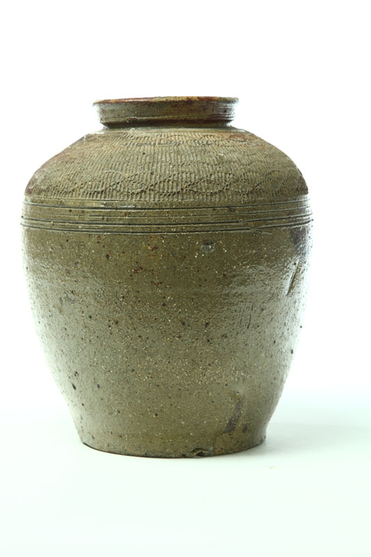 Appraisal: STORAGE JAR China th century or earlier pottery Salt glazed