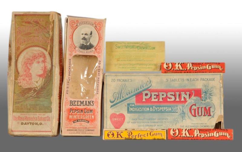 Appraisal: Lot of Assorted Gum Packages Description Includes Alexander's Pepsin Gum