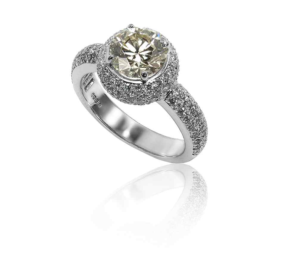 Appraisal: CT DIAMOND AND MICRO PAVE K RING K white gold