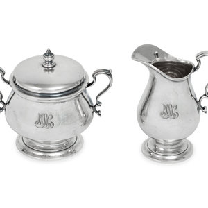 Appraisal: A Tiffany Co Silver Creamer and Covered Sugar New York