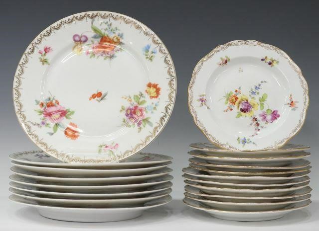 Appraisal: lot of German porcelain plates in Dresden Flowers style patterns