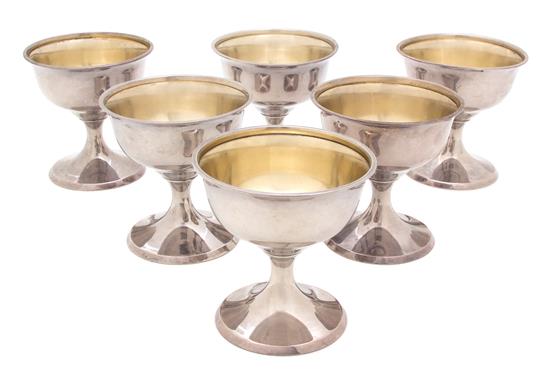 Appraisal: Sale Lot A Group of Six American Silver Footed Sherbets