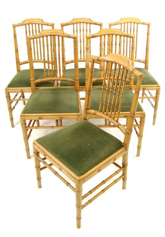 Appraisal: A set of eight simulated bamboo dining chairs