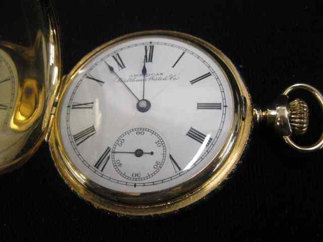 Appraisal: Waltham k Gold Pocketwatch huntingcase fine engraving serial '' diameter