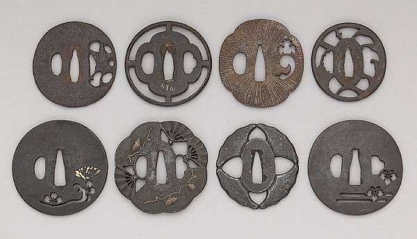 Appraisal: Eleven iron sukashi tsuba Edo and Meiji Periods Including one