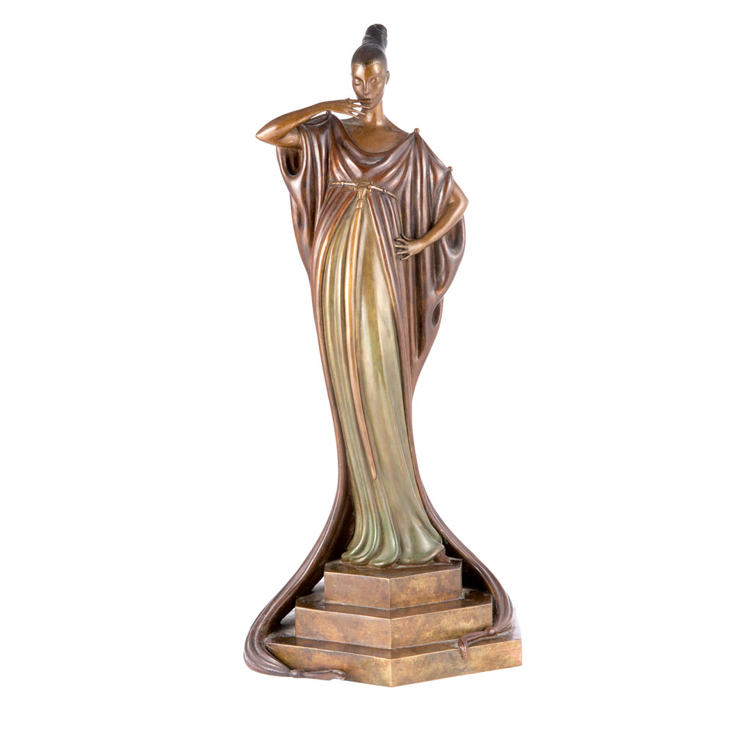 Appraisal: Art Deco Style Cold Painted Bronze Figure of a Woman