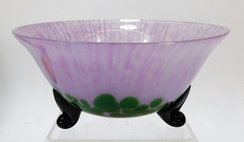 Appraisal: WELZ GREEN AVENTURINE BOHEMIAN ART GLASS BOWL Bohemia th CenturyGreen